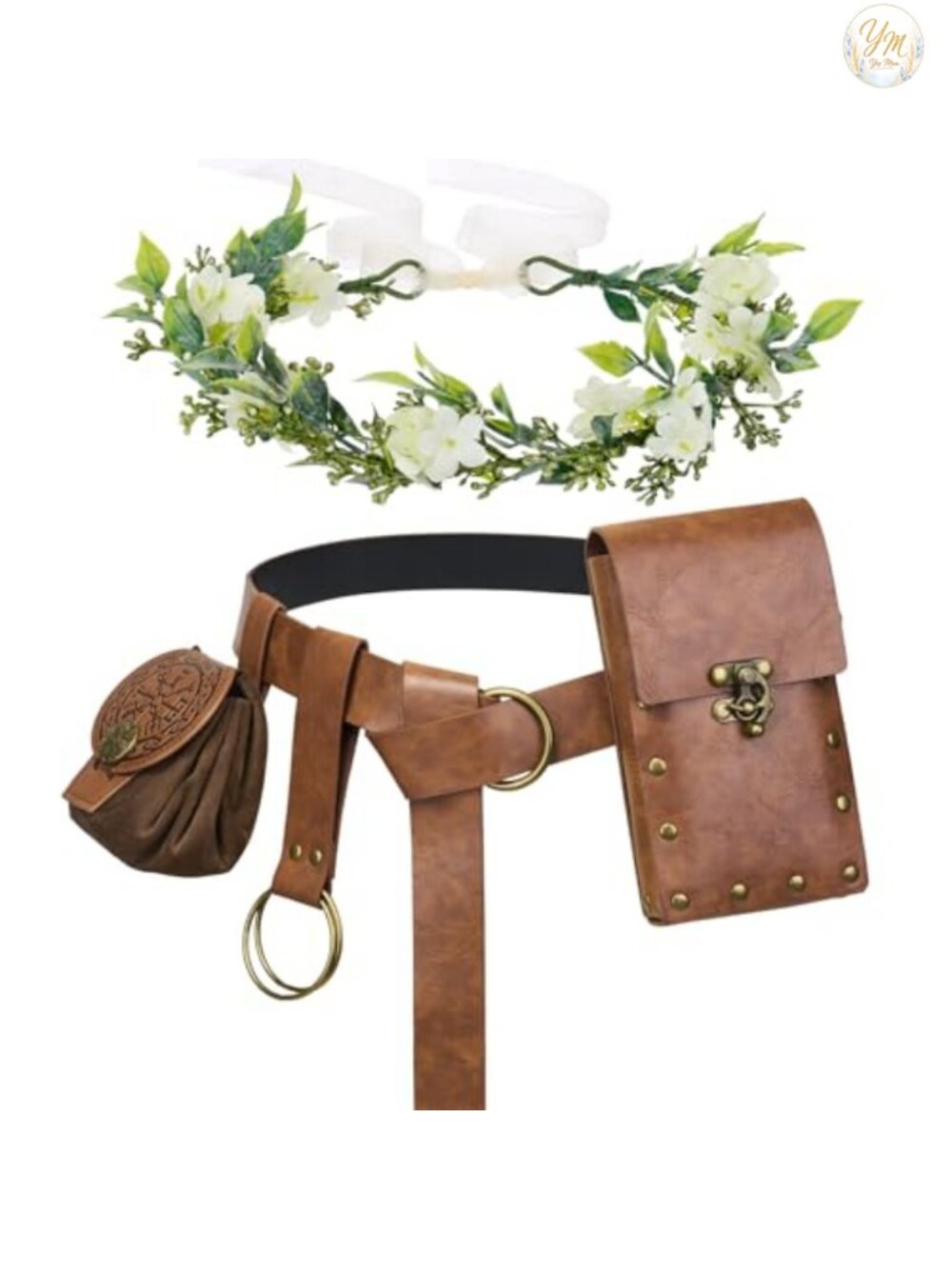 Medieval Viking Leather Belt Set Ren Faire Pirate Accessory